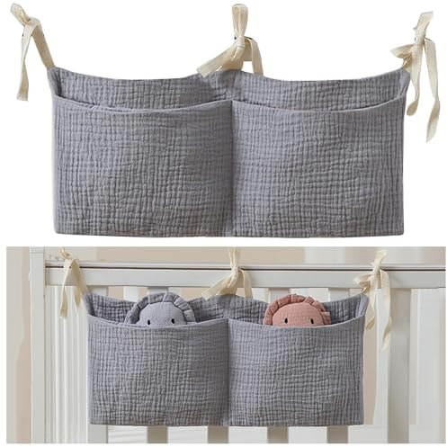 Organizador para cuna de bebé, habitación infantil, organizador de cama colgante, bolsa de juguetes, accesorios, organizador de cama auxiliar, cama auxiliar para bebé, para camas, pañales, ropa