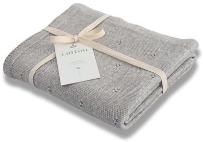 Just in Cotton Babydecke Merinowolle 75x100cm Premium Baby Decke | 100% Merino Wolle, Einschlagdecke Babyschale, Winterdecke für Neugeborenen Newborn Baby Kleinkind Kind