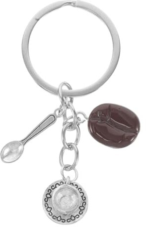 LIFKOME Coffee Key Chain Pendant Bean Scoop Lover Keychain Purse Handbag Charms for Party Favor Reward Diy Creative Holder for Backpack School