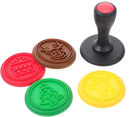Cabilock Sellos De Galletas Temática Navideña Pequeño, Molde De Silicona Para Galletas Antiadherente, Utensilios De Cocina De Silicona Para Hornear Casa, Set De 5 Piezas Para Repostería
