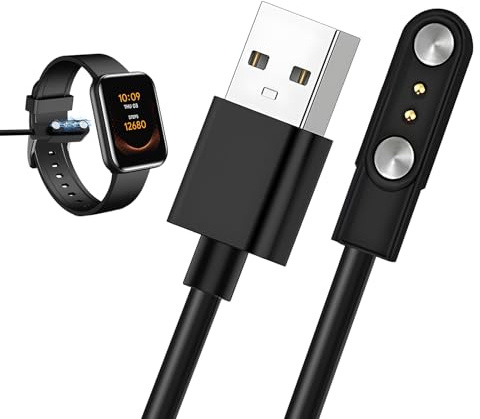 Chargeur Montre Connectée, Câble USB 2 Broches de Charge Magnétique, Espacement des Contacts du Chargeur 4 mm, Universel Câble de Recharge pour Montre pour Smart watch Intelligente