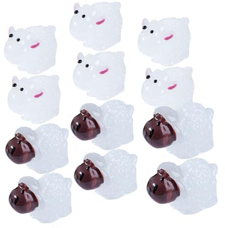 INOOMP 20pièces Figurine De Mouton Miniature Phosphorescente Décoration De Mouton Résine Mini Statue Animal pour Chambre Et Jardin