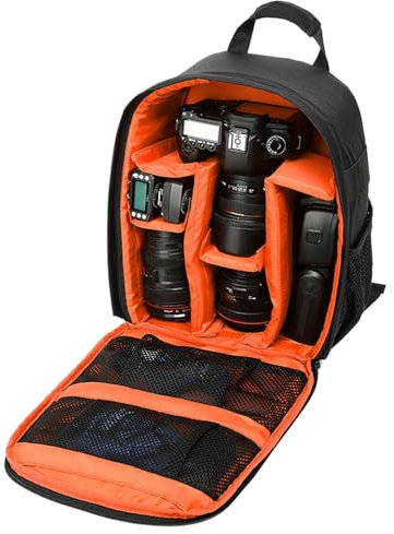 Tisujune Zaino Fotocamera da Viaggio | Borsa Mirrorless Compatta | Organizzatore Multifunzione con Zip per DSLR adatto a Uomini Donne Ragazzi Ragazze Sportivi
