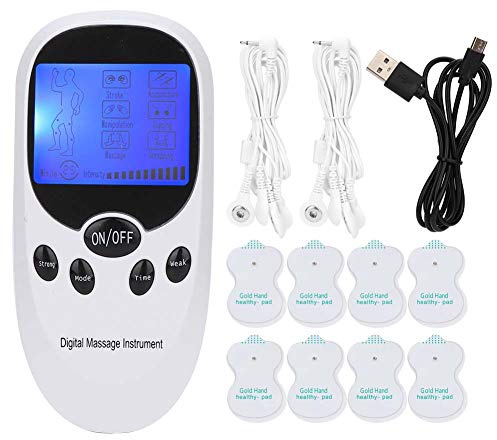 Gerät Schmerztherapie, Dechoga Muskelstimulationsgeräte, 2 Kanäle TENS Reizstromgerät mit 8 Stück Elektroden Pads, Muskelstimulator für Muskelaufbau Schmerzlinderung Muskelumerziehu