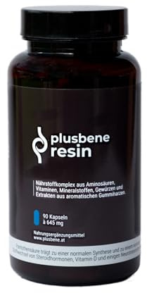 plusbene-resin, Schätze des Altertums, Weihrauch, Myrrhe, Schwarzkümmelöl und Gewürze, verstärkt mit Aminosäuren, Mineralstoffen und Vitaminen - als wiederentdeckte Waffe gegen chronische Themen.