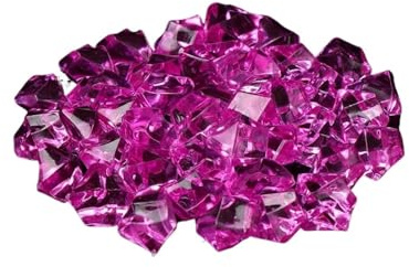 Générique Gravier Aquarium 50pcs Confettis Ornement De Mariage Pavés Aquarium Paysage Pierres Artificielles Colorées Cristal Glaçons Vase Remplissage Cailloux pour Jardins(Rose Red)