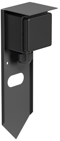 ledscom.de Garten Steckdosensäule PIWI mit Erdspieß für außen, IP44, 1-Fach, Edelstahl, anthrazit, eckig, 24 cm