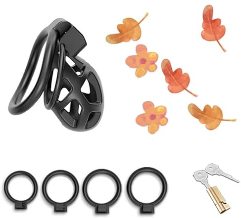 WreGmgg Sesso Gabbia Classica Resina Nera 4 Diverse Dimensioni di Plastica Indoor Fitness Gabbie Traspiranti (con 4-Dimensione Anello), Regalo di Coppia - D8 (S)