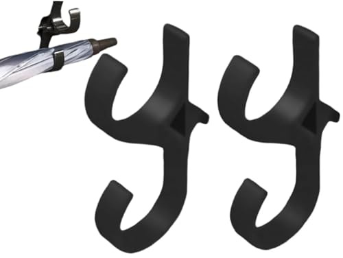 2Pc Car Hooks Umbrella Holders | 15cm Car Boot Umbrella Holder | Storage Hanger Cars Umbrellas Purse Holders Clip Hook | Space-Saving Umbrellas Hooks Organizer for Cars Boot, Seat & Golf