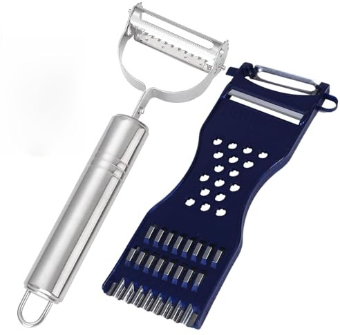 Sparschäler Multifunktions Gemüseschäler Schäler Gemüse Kartoffelschäler Gemüsefriseur Sparschäler Edelstahl Passendes Gemüsefriseur Set 2-in-1 Funktion