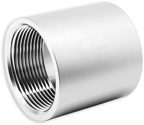 1-1/4 NPT Threaded Full Coupling Aluminum 6061-T6 Schedule 40, Female Pipe Coupler Connector Adapter Fitting, 1.25 x 1.25 inch NPT Right-hand Threaded Ports for Air Water Oil Gas