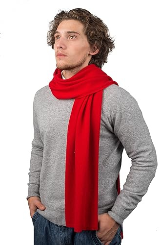 Dalle Piane Cashmere Herren Schal Uni 100% Kaschmir | Halstuch für Büro, Abend und Reisen, 200x35 cm, vier Jahreszeiten, Geschenk für Ihn, Made in Italy