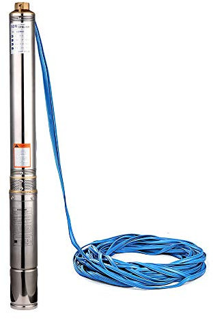 SHYLIYU Tiefbrunnenpumpe Tauchpumpe Brunnenpumpen Edestahl Brunnenpumpe Tiefenpumpe 0.75KW 1HP bis 5.600 l/h Fördermenge Förderhöhe 72m 20m Anschlusskabel Landwirtschaft Industrie Bewässerung