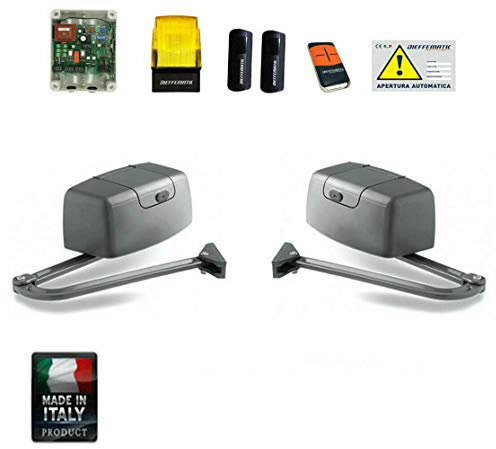 Dieffematic Kit Automazione Cancello a Due Ante con Apertura Esterna - Acciaio Inossidabile Argento