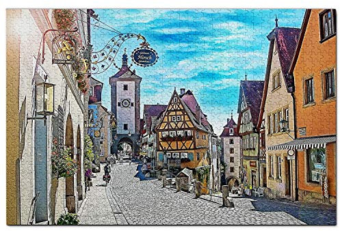 Deutschland Der Plonlein Rothenburg Puzzle 1000 Teile Holzpuzzle Erwachsene Spielgrafik Reise Souvenir Holz