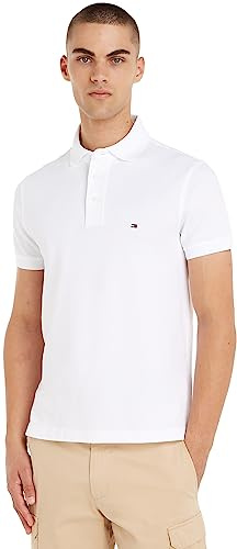 Tommy Hilfiger Polo Manches Courtes Homme 1985 Slim Slim Fit, Blanc (White), L