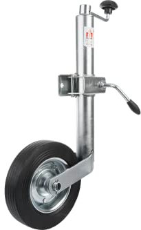 Unitrailer Anhänger Stützrad mit Klemmhalterung LB 48, Stützrad Anhänger für PKW-Anhänger Rohrdurchmesser 48 mm 150kg Anhängerstützrad Bugrad