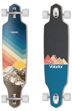 VOLADOR Freeride Longboard Cruiser | Ahornholz Deck | Drop Through Longboard komplett (Spektrum)