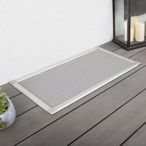 empasa Lichtschachtabdeckung Kellerschachtabdeckung mit Alu-Rahmen 'Profi' | als kürzbarer Selbstbausatz, Material: Fiberglas / Haustier-Gewebe, Größe: 80 x 150 cm