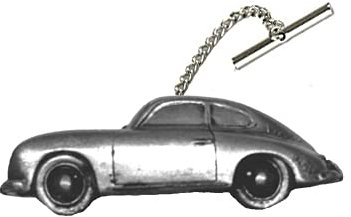 Krawattennadel mit Kette, Motiv Deutscher Sportwagen 356A ref183, Zinn