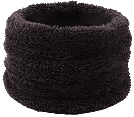 Pesaat Winter Mädchen Schal Polar Fleece Kinder Halswärmer Gestrickte Kinder Kleinkind Runde Schals, Schwarz , One size