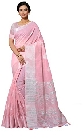 TreegoArt Fashion Damenbekleidung Indischer Ethnischer Baumwoll-Seide-Sari Traditioneller Sari mit Blusenteil - (SHREEYOGA1004)