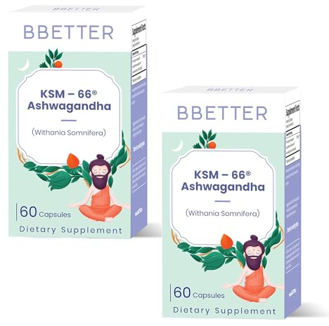 BBETTER Ashwagandha KSM-66® Capsules 500mg | Lab Tested Herbal Supplement for Stress Relief |Pure Organic Ashwagandha Powder | Supports Mental & Physical Well-Being Mood Enhancer | 120 Veg Capsules