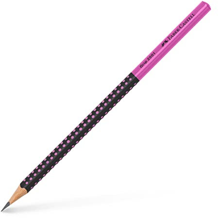Faber-Castell 517011 - Bleistift Grip 2001 Two Tone, Härtegrad HB, schwarz-pink, 1 Stück