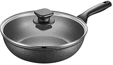 ZXFDMSWJ Wok Pan Wok Antiadherente, Wok de inducción Antiadherente, sin hollín, sin adherencia, sin Revestimiento, sin óxido, Adecuado para Wok de Humo no graso Universal, aleación de Aluminio, 3 Tam