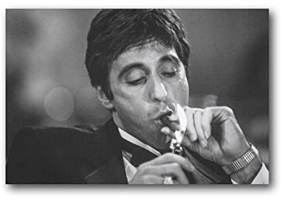 Scarface Film (Al Pacino, Schwarz und Weiß), Poster, Gemälde auf Leinwand, Wandkunst, Poster, Scrollbild, Druck, Wanddekoration, Heimposter, 40 x 60 cm