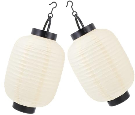 Toddmomy Japanische Laternen 2Er Set Faltbare Papier-Laternenlampe Für Wohn- Und Partydekoration Mit Warmem Licht