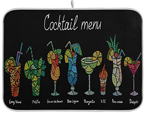 Cocktails Menu Cucina Piatto Stuoia Asciugatrice Assorbente Isolamento Acqua Stoviglie Protettivo Pad Macchina Caffè Mat 16x18 Bevande Alcoliche