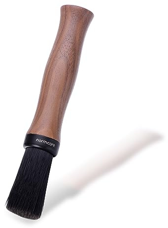 Normcore Barista Brush - Cepillo de limpieza de café - Mango de madera de nogal americano genuino limpiador de cepillos de espresso - Cepillo de barra de café espresso - Herramienta de limpieza de