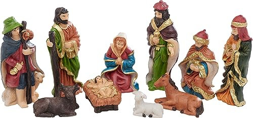 VBS Krippenfiguren Samarien Set 10 Stk 2.5-10.0 cm Polyresin Weihnachtsdeko Figuren Weihnachten Krippe Dekoartikel
