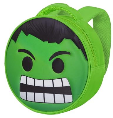 Marvel Hulk Send-Emoji Rucksack, Grün, 22 x 22 cm, Kapazität 4 L