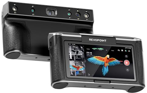 Revopoint MIRACO 3D-Scanner, WiFi 3D Scanner mit 180° Flip Screen, 16GB | 3D-Scanner für 3D-Druck, 5000mAh Schnelllade-Akku, Präzision bis zu 0,02 mm, Vollfarb-RGB-Kamera für Kleine bis Große Objekte