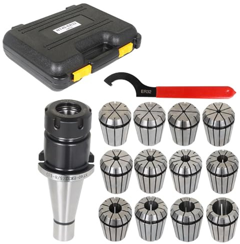 Timunr Spring Collet Accuracy Mill Chuck Collet CNC Machine Milling Lathe Tool Holder 14Pcs ER-32 NMTB 40 with Box