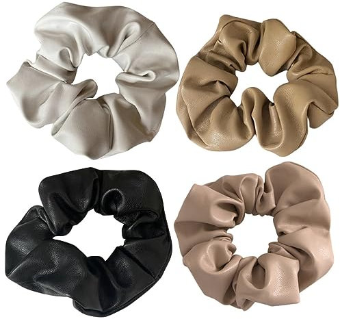 Angoily Bänder Aus Pu-leder Pferdeschwanzhalter Für Mädchen Stilvolles Haar-accessoire-set 4 Stück