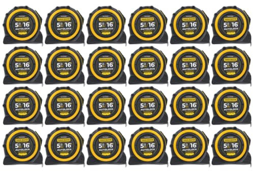 TOUGH MASTER Autolock Measuring Tape 5M, Sturdy Metric Tape Measure with Class II Accuracy, Nylon-Coated Steel Blade, Magnetic Ended Hook, Rubber Grip for Home DIY & Industrial Use (1)