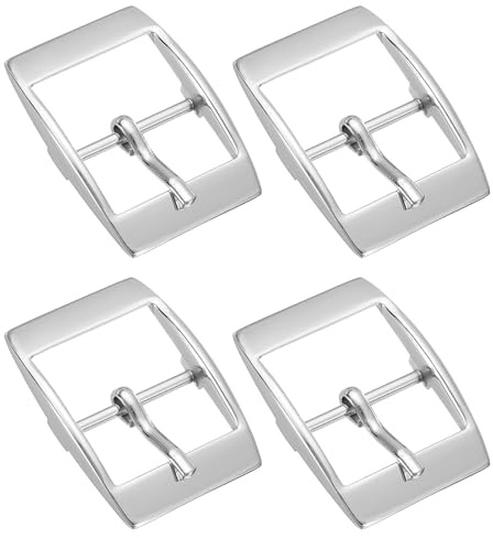 QUARKZMAN Metallhjul spänne, bältesspännen för byte mm enkel nål bältesspänne med kvadratiskt mittstycke spänne för skor gör-det-själv väskor tillbehör bälte, silver, silver, 1.26 Zoll