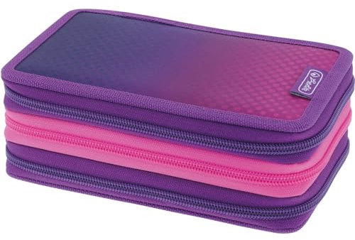 Herlitz Etui TriCase 31teilig befüllt, Dip Dye Pink/Purple, 1 Stück