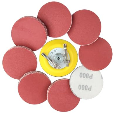 Wanmutrun 75 mm Discos de Lija Set Hook and Loop Abrasivo Papel 100 piezas Grano800 Papel de Lija es la Mejor Opción Para Pulir Pequeñas áreas