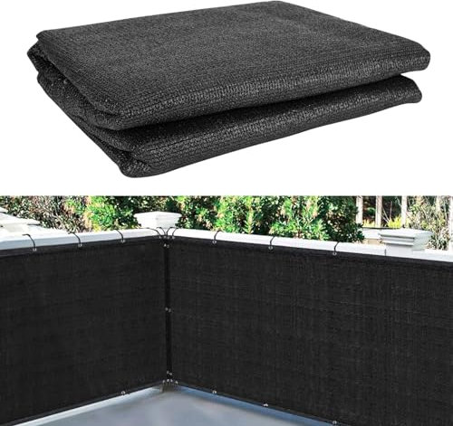 Kinberry Balcony Privacy Screen Cover Balcony Cover Shading Net Anti-peeping Weatherproof Windscreen UV Protection Outdoor Privacy Screen for Garden Balcony Terrace, 90 x 500 cm (black)