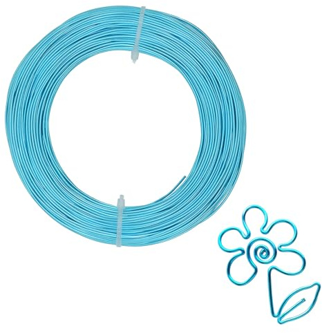 Bailinks 1mm Aluminiumdraht Basteldraht, 50 Meter Schmuckdraht biegsamer Modellierdraht Metallbildnerdraht für Schmuckherstellung, Modellieren, Bonsai, Blumenherstellung, DIY Skulpturen (Blau)