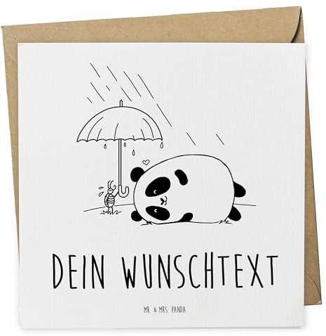 Mr. & Mrs. Panda Personalisierte Grußkarte Panda Freundschaft - Geschenke, Karte, personalisiert, Grußkarten, Postkarte, Karten