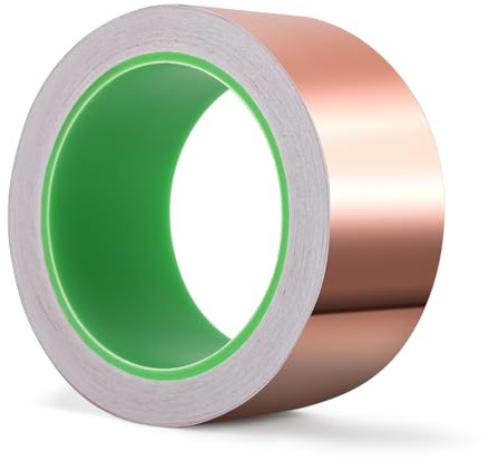 Kupferband gegen Schnecken 50mm, 70mm Selbstklebend für Hochbeet Blumentopf | Kupferband Doppelseitig Leitfähig Schneckenschutz Schneckenabwehr