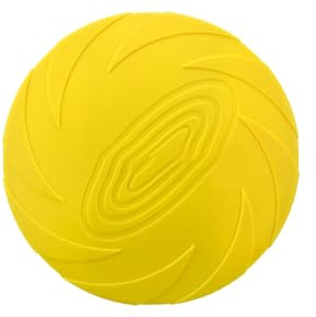 PYAIOVR Frisbee Hund,Hundefrisbee aus Natürlichem Kautschuk für Land und Wasser 15cm Gelb