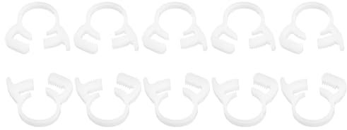 QUARKZMAN 20 Stück Schlauchschellen, 9,1-10,2mm Innendurchmesser Kunststoff Klemmsdoppel Greifendechellen Schlauch Reparaturset Doppel Greifende - Weiß