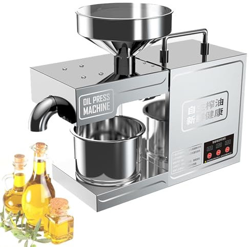 Pressa per olio automatica, macchina per l'estrazione dell'olio a caldo/freddo, macchina per l'espulsione dell'olio elettrica in acciaio inossidabile 304, per semi di lino, arachidi, semi di canapa