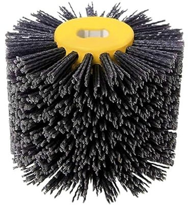 Alambre Abrasivo para Pulido, Cepillos de nailon de alambre abrasivo de 120mm, rueda pulidora y desbarbadora Uso apto para muebles, grano de madera 80/120/180/240/320(80Grit)